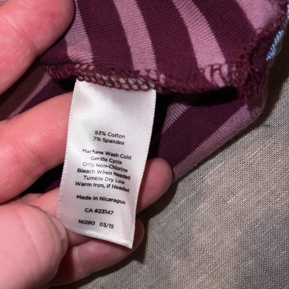 Talbots Striped Stretch Weekend 3 Quarter Inch Sleeve Tee Shirt - Picture 5 of 6